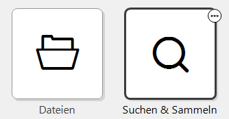 Apps grid with Files and Search & Collect, both activated, Search & Collect hovered