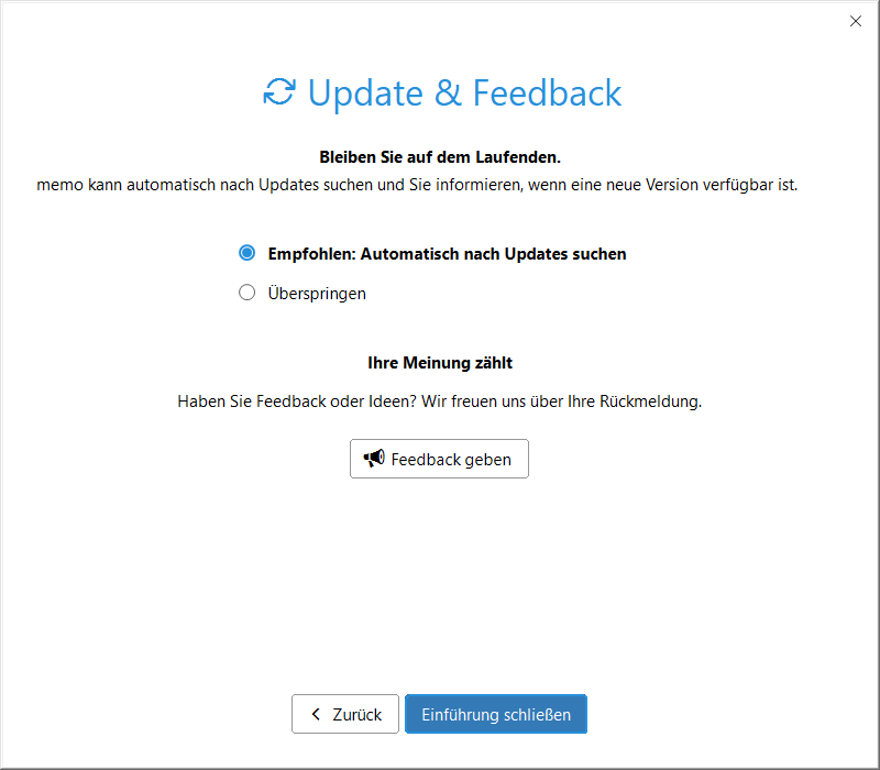 Update & Feedback