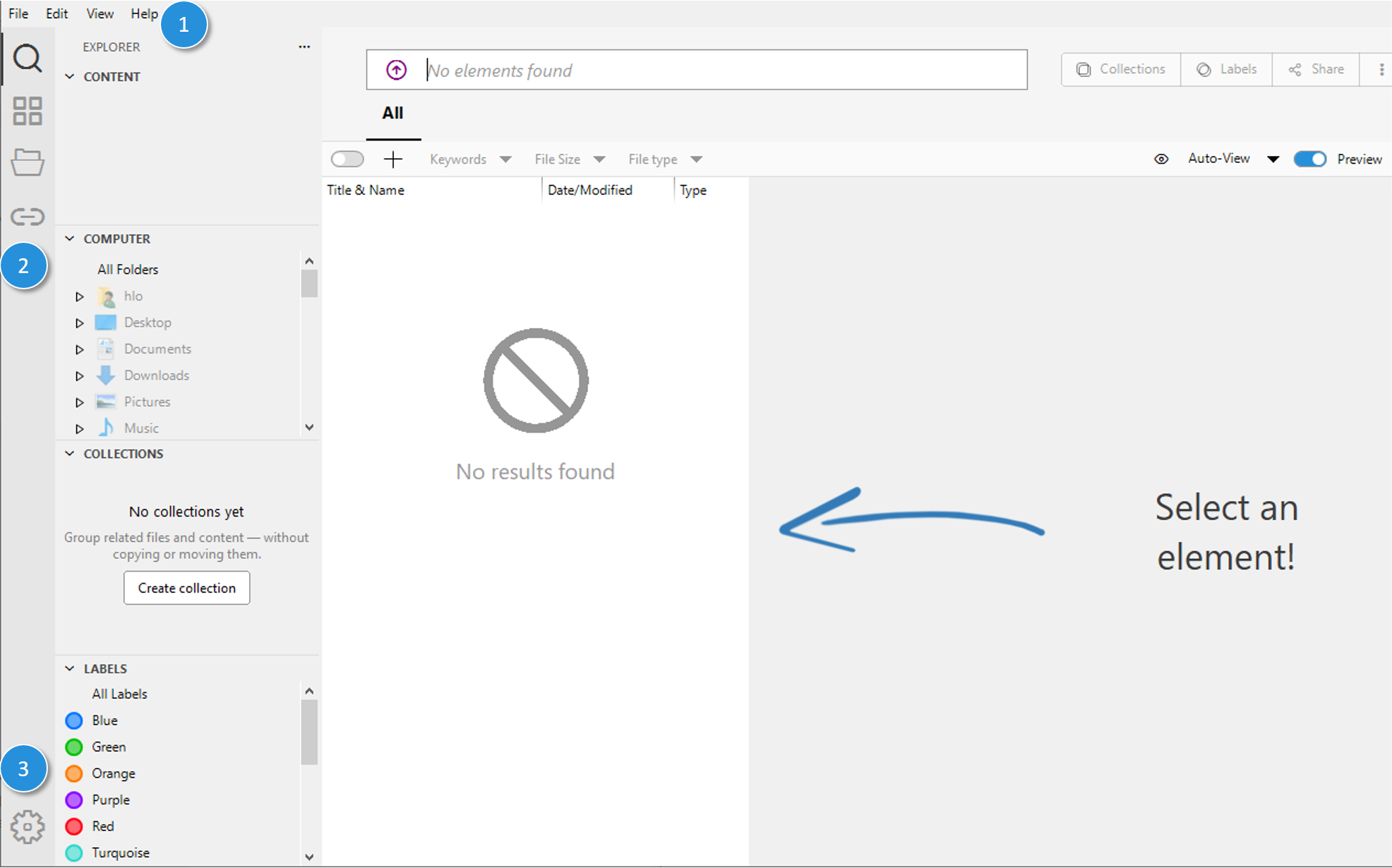 Main window of the memo desktop platform